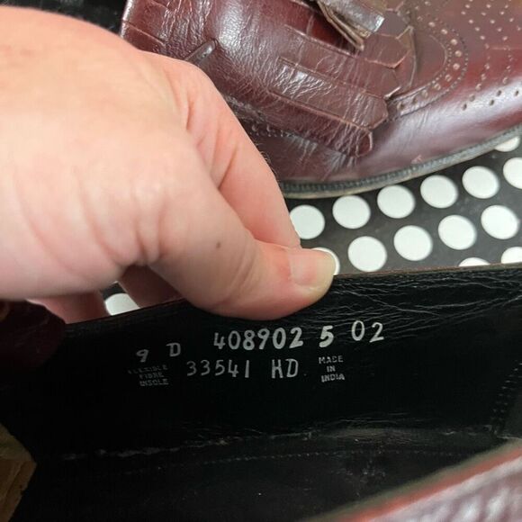 Florsheim Burgundy Leather Kiltie Tassel Wingtip Slip On Loafer Size 9 Medium - Picture 9 of 9